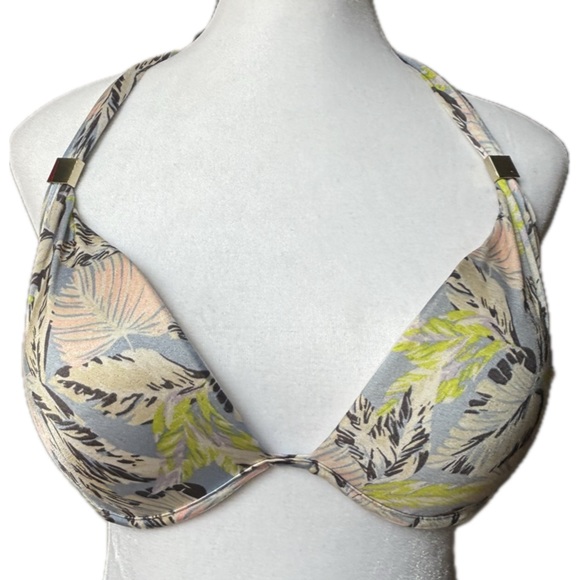 Victoria’s Secret Miraculous Bombshell Bikini Top Blue White Size 34DD NWOT - Picture 3 of 4